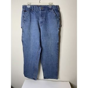Rasco FR Flame Resistant Mens Size 34x30 Carpenter Jeans Denim Medium Wash